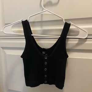 URBAN BLACK BUTTON UP TOP